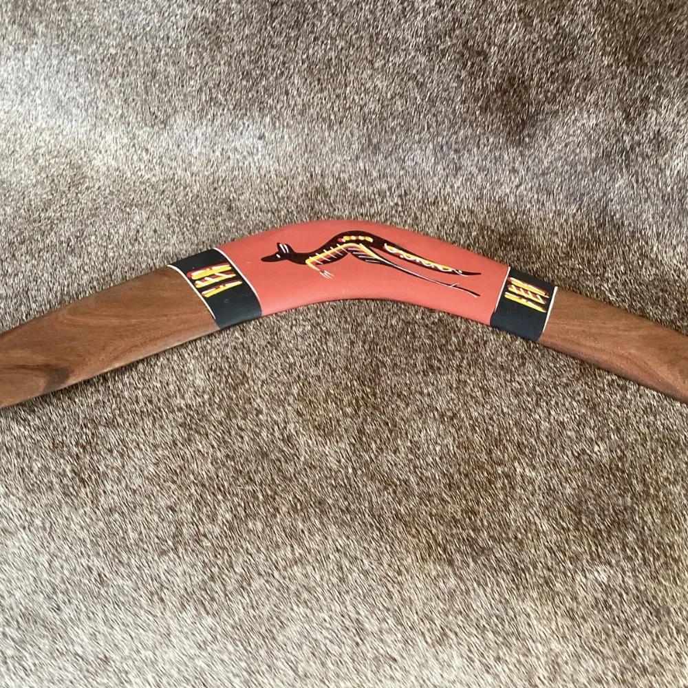 Hand Painted Returning Boomerang Crafted From Australian Brigalow Timber